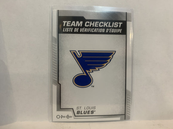 #575 Team Checklist St Louis Blues 2020-21 O-PEE-CHEE Hockey Card MR