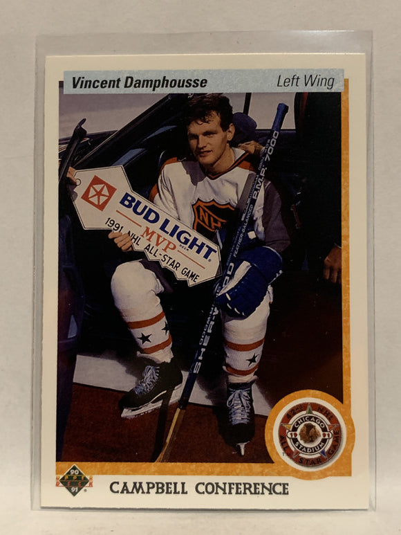 #484 Vincent Damphousse Campbell Conference 1990-91 Upper Deck Hockey Card NHL