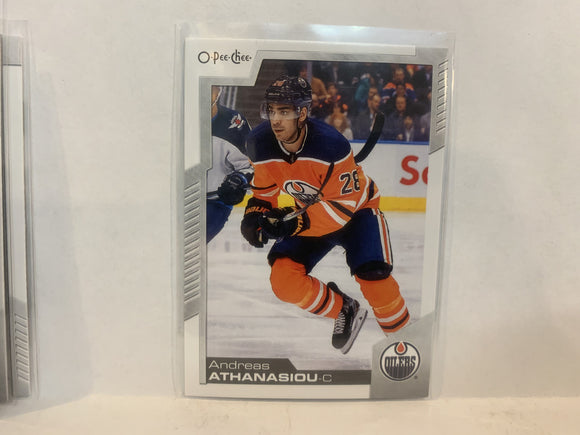 #359 Andreas Athanasiou Edmonton Oilers 2020-21 O-PEE-CHEE Hockey Card MS