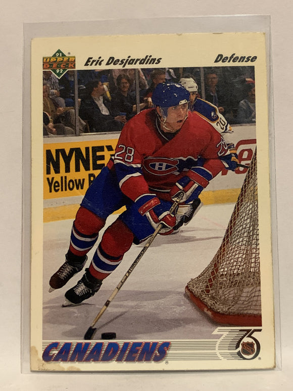#360 Eric Desjardins Montreal Canadiens 1991-92 Upper Deck Hockey Card NHL