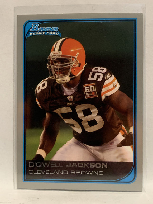 #188 D'Qwell Jackson Rookie Cleveland Browns 2006 Bowman Football Card NFL