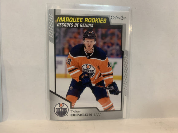 #505 Tyler Benson Marquee Rookie Edmonton Oilers 2020-21 O-PEE-CHEE Hockey Card MT
