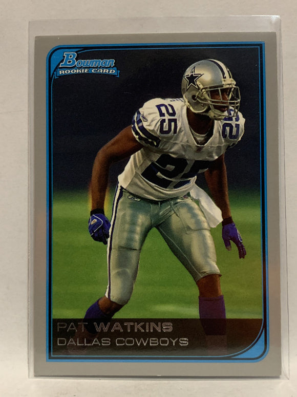 #184 Pat Watkins Rookie Dallas Stars 2006 Bowman Football Card NFL