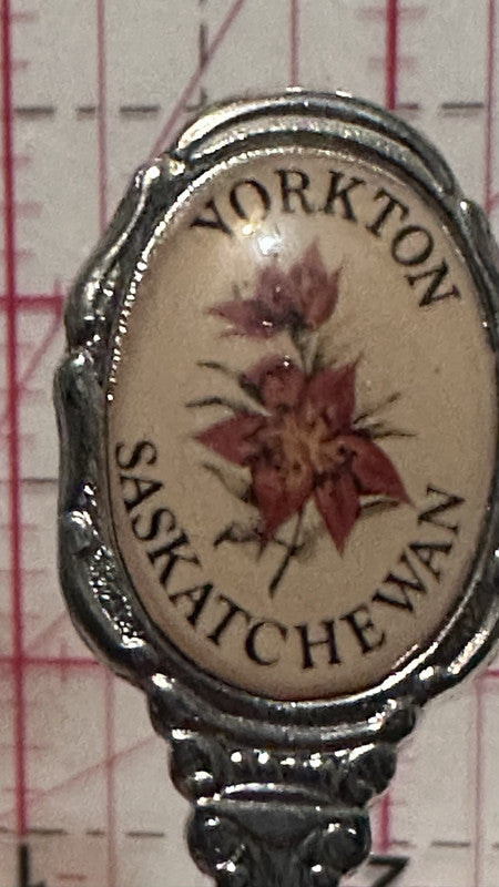 Yorkton Saskatchewan Prairie Lily Flower AALCO Saskatchewan Souvenir Spoon