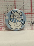 Jumping Lamb Scarf Button Pinback