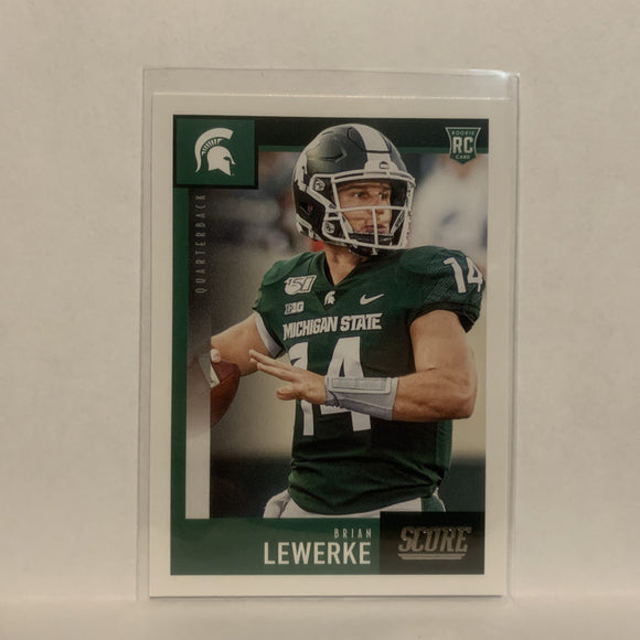 #352 Brian Lewerke Rookie Michigan State 2020 Score Football Card LA