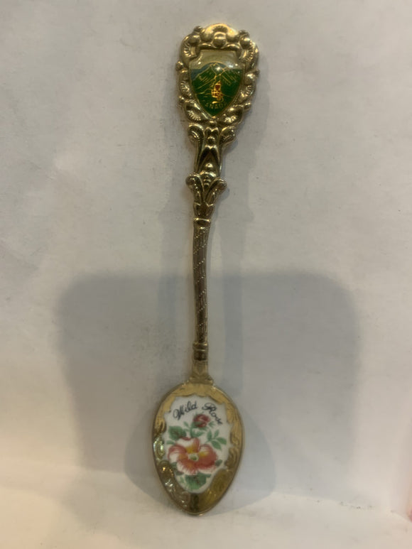 Banff Chair Lift Canada Alberta Wild Rose Souvenir Spoon