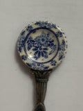 Blue White Flowered Plate Souvenir Spoon