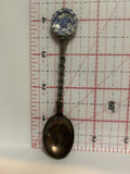 Blue White Flowered Plate Souvenir Spoon