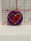 Embroidered Heart Button Pinback