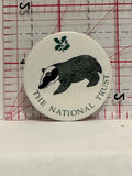 Badger The National Trust Button Pinback