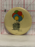 Kitty Cat Holding Balloons Cartoon Button Pinback