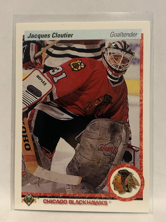 # 114 Jacques Cloutier Chicago Blackhawks 1990-91 Upper Deck Hockey Card