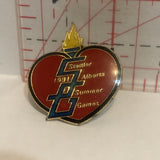 1991 Stettler Alberta Summer Games Logo Heart Lapel Hat Pin