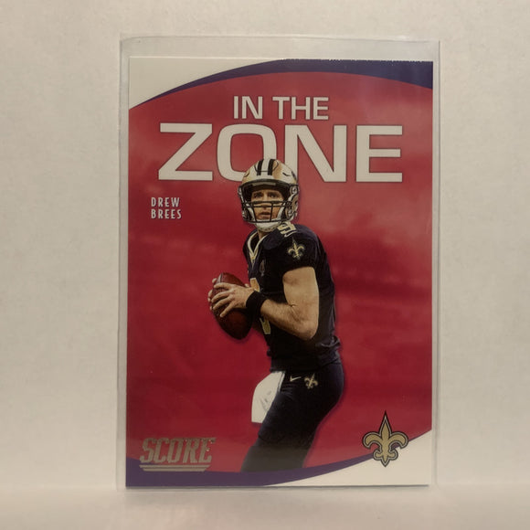 #IZ-DB Drew Brees In The Zone New Orleans Saints 2020 Score Football Card LB