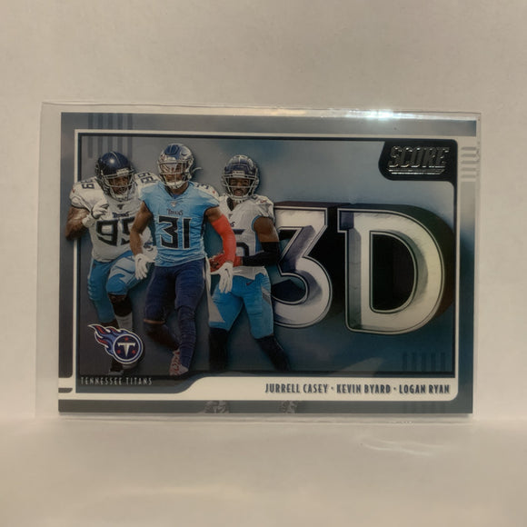 #3D-LKJ Casey Byard Ryan Tennessee Titans 2020 Score Football Card LB