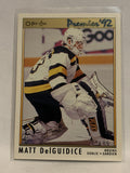 # 96 Matt Deiguidice Boston Bruins 1991-92 O-Pee-Chee Premier Hockey Card