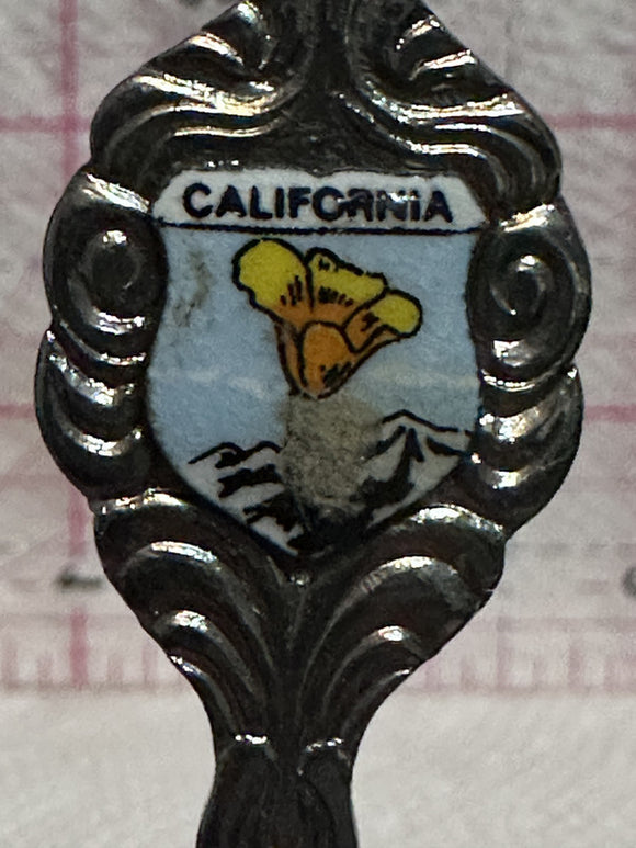 California Poppy Flower  Souvenir Spoon