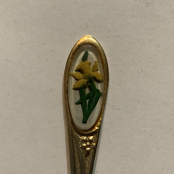 Yellow Daffodil Flower Collectable Souvenir Spoon AW