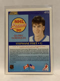# 415 Stephane Fiset Rookie Quebec Nordiques 1990-91 Score Hockey Card
