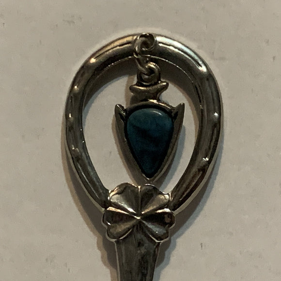 North Dakota Blue Arrow Head Collectable Souvenir Spoon AW
