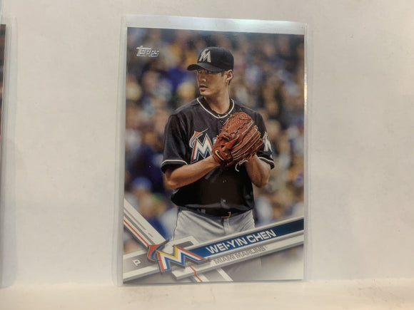 #643 Wei-Yin Chen Miami Marlins 2017 Topps Series 2 Baseball Card MX