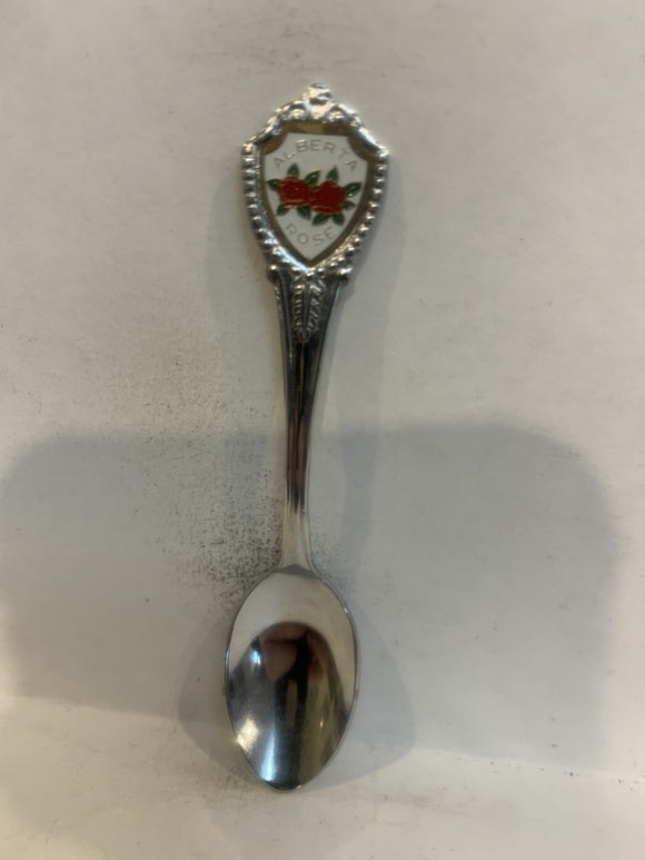 Alberta Wild Rose Flower Souvenir Spoon