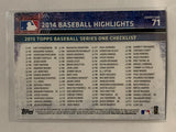 # 71 2014 Baaseball Highlights Adrian Beltre Checklist Texas Rangers 2015 Topps Series One Baseball Card