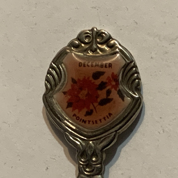 December Pointsettia Flower Collectable Souvenir Spoon AX