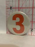 Number 3 Button Pinback