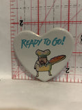 Ready to Go Pizza Heart Button Pinback