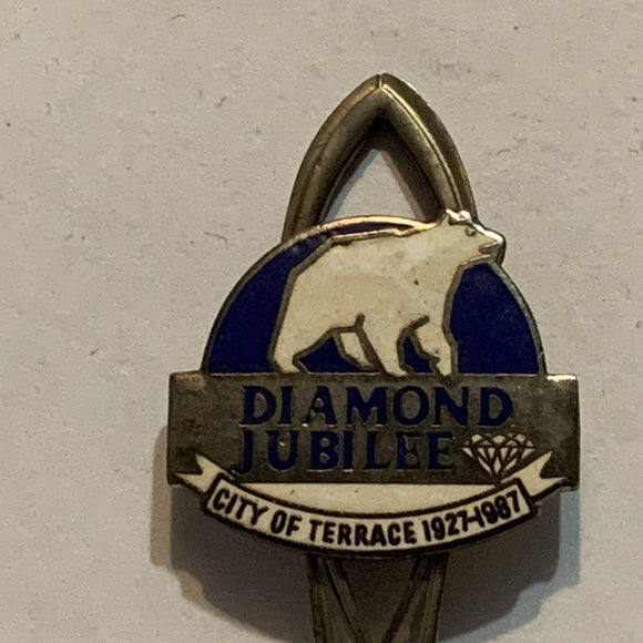 City of Terrace 1927 1987 Diamond Jubilee Bear Collectable Souvenir Spoon AY