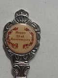 Happy 33rd Aniversary Silverplated  Souvenir Spoon