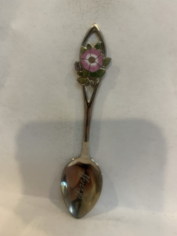 Banff Alberta Wild Rose Souvenir Spoon