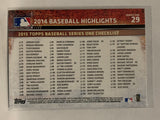 # 29 Brandon Belt Checklist San Francisco Giants 2015 Topps Series One Baseball Card
