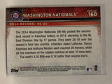 # 160 2014 Record 96-66 Washington Nationals 2015 Topps Series One Baseball Card