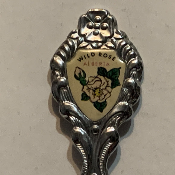 Alberta Wild Rose Flower Collectable Souvenir Spoon AY