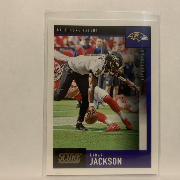 #44 Lamar Jackson Baltimore Ravens 2020 Score Football Card LG