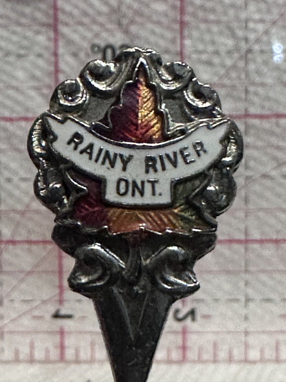 Rainy River Ontario Maple Leaf  Souvenir Spoon
