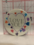 Love You Hand Drawn Button Pinback