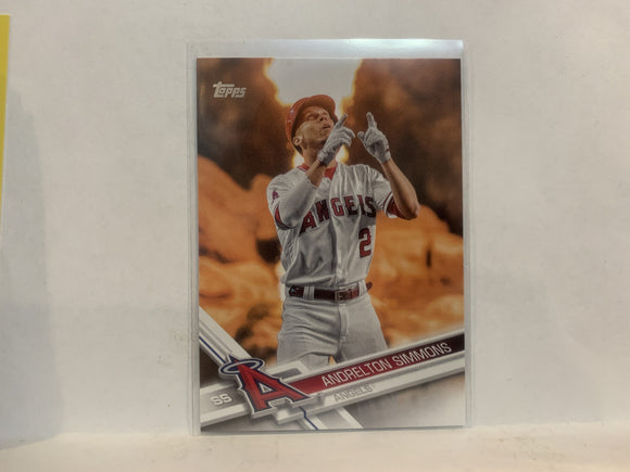 #520 Andelton Simmons Los Angeles Angels 2017 Topps Series 2 Baseball Card MZ2