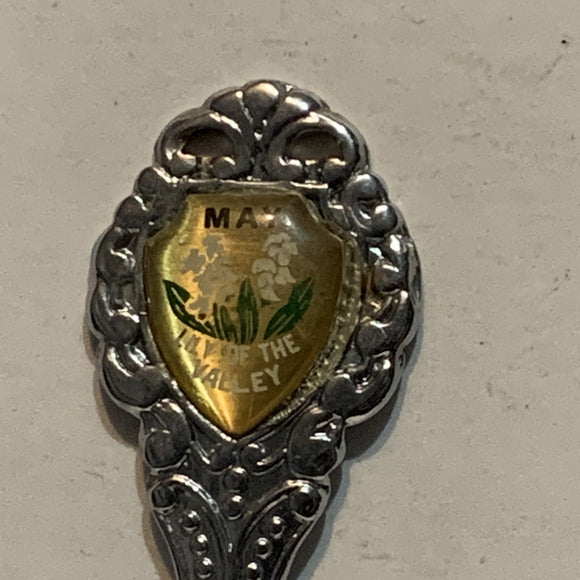 May Lily of the Valley Flower Collectable Souvenir Spoon BA