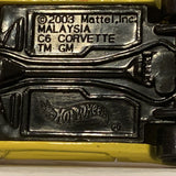 Yellow C6 Corvette ©2003 Hot Wheels Diecast Car FQ