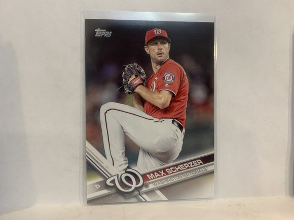 #595 Max Scherzer Washinton Nationals 2017 Topps Series 2 Baseball Card MZ3