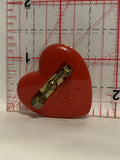 Red Heart Button Pinback