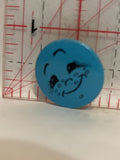 Blue Smiling Face Button Pinback