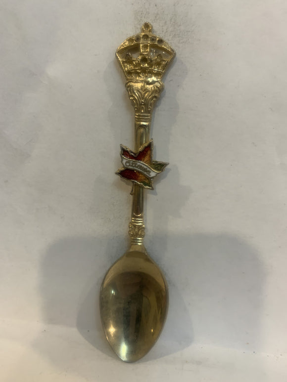 Ottawa Maple Leaf Crown Ontario Canada Souvenir Spoon