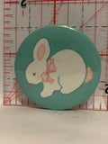 Bunny Rabbit Cartoon Button Pinback