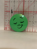 Green Smiling Face Button Pinback