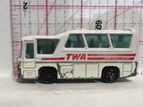 White TWA Trans World Airlines Minibus 1-67 #262 Majorette Diecast Car